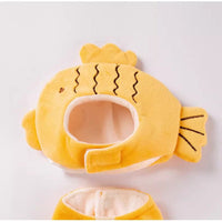 HKM-4494781 Onsen Fish Costume for Pets - Yellow Hat and Vest for Cozy Fun