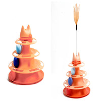 HKM-4495037 Interactive Cat Toys Space Tower Play Board with Funny Cat Stick and Feather Options
