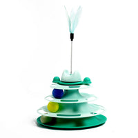 HKM-4495037 Interactive Cat Toys Space Tower Play Board with Funny Cat Stick and Feather Options