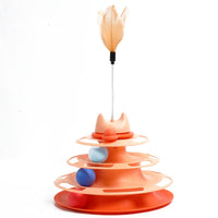 HKM-4495037 Interactive Cat Toys Space Tower Play Board with Funny Cat Stick and Feather Options