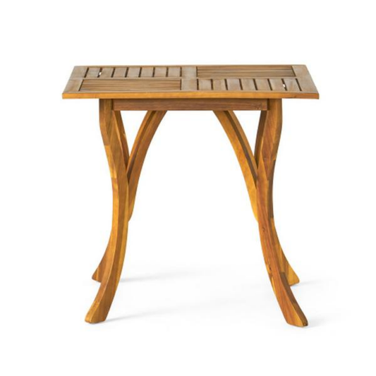 HKM-449683 Natural Brown Acacia Outdoor Square Dining Table for Stylish Gatherings