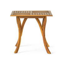 HKM-449683 Natural Brown Acacia Outdoor Square Dining Table for Stylish Gatherings