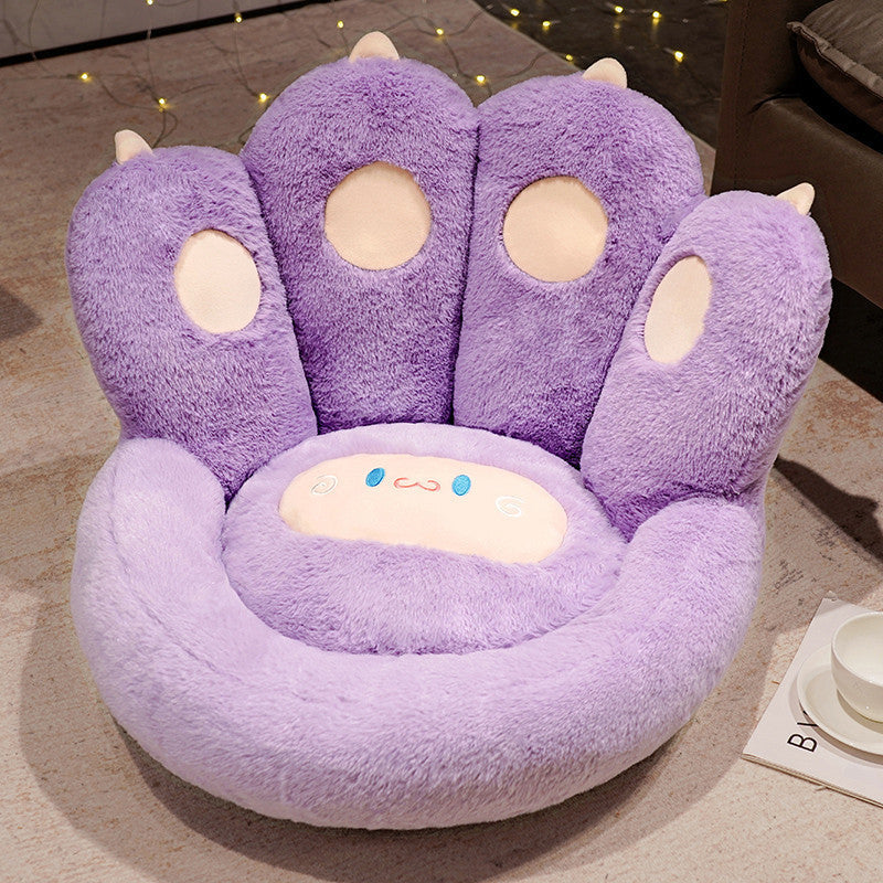 HKM-4497469 Cat Paw Shape Floor Cushion with Detachable Sheep Plush for Gaming Chair and Relaxation in Home or Office