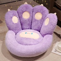 HKM-4497469 Cat Paw Shape Floor Cushion with Detachable Sheep Plush for Gaming Chair and Relaxation in Home or Office