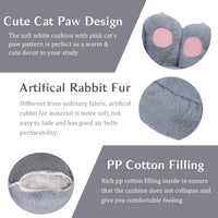 HKM-4497469 Cat Paw Shape Floor Cushion with Detachable Sheep Plush for Gaming Chair and Relaxation in Home or Office
