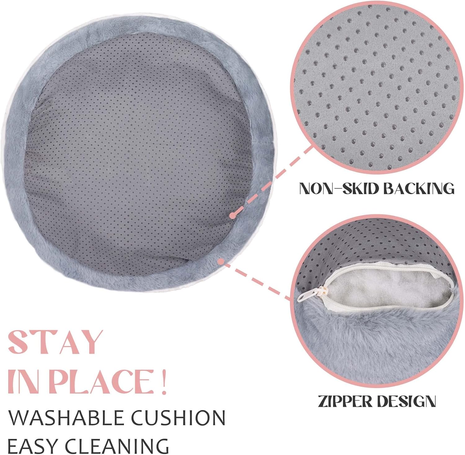 HKM-4497469 Cat Paw Shape Floor Cushion with Detachable Sheep Plush for Gaming Chair and Relaxation in Home or Office