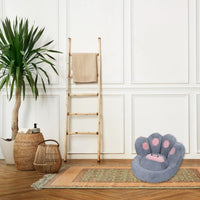 HKM-4497469 Cat Paw Shape Floor Cushion with Detachable Sheep Plush for Gaming Chair and Relaxation in Home or Office