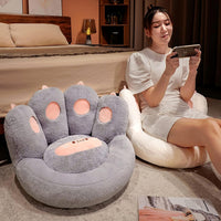 HKM-4497469 Cat Paw Shape Floor Cushion with Detachable Sheep Plush for Gaming Chair and Relaxation in Home or Office