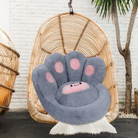 HKM-4497469 Cat Paw Shape Floor Cushion with Detachable Sheep Plush for Gaming Chair and Relaxation in Home or Office