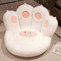 HKM-4497469 Cat Paw Shape Floor Cushion with Detachable Sheep Plush for Gaming Chair and Relaxation in Home or Office