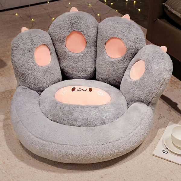 HKM-4497469 Cat Paw Shape Floor Cushion with Detachable Sheep Plush for Gaming Chair and Relaxation in Home or Office
