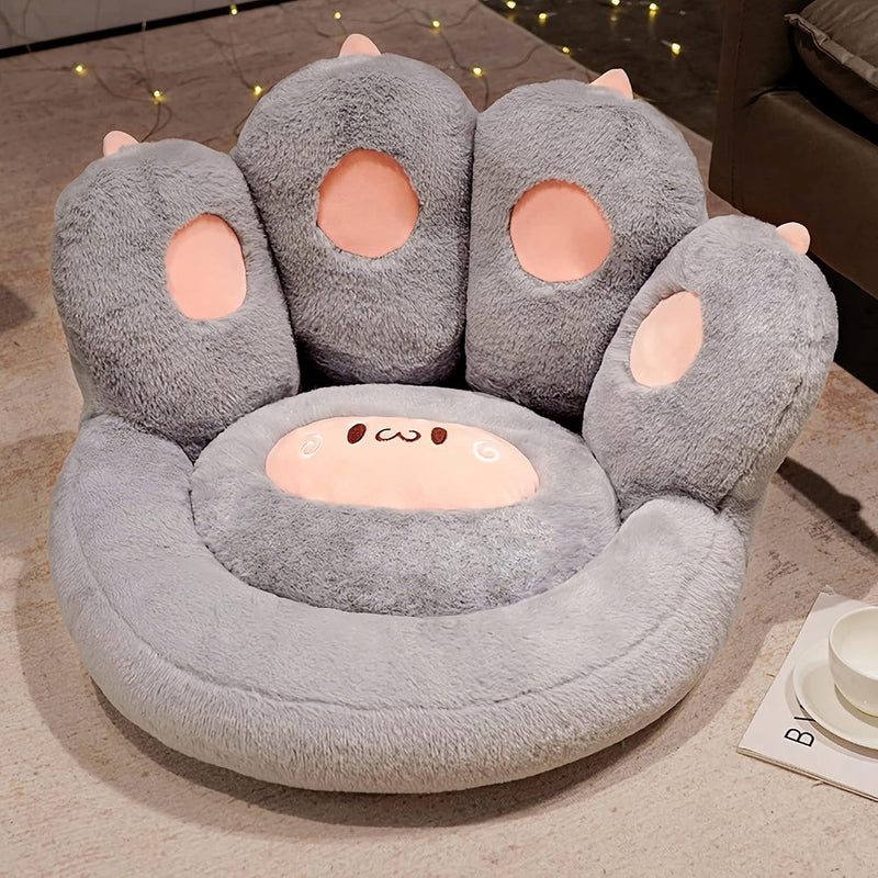 HKM-4497469 Cat Paw Shape Floor Cushion with Detachable Sheep Plush for Gaming Chair and Relaxation in Home or Office
