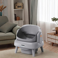 HKM-449939 Automatic Self-Cleaning Waterproof Cat Litter Box with App Control - Stainless Steel, Large Capacity, Oval Shape