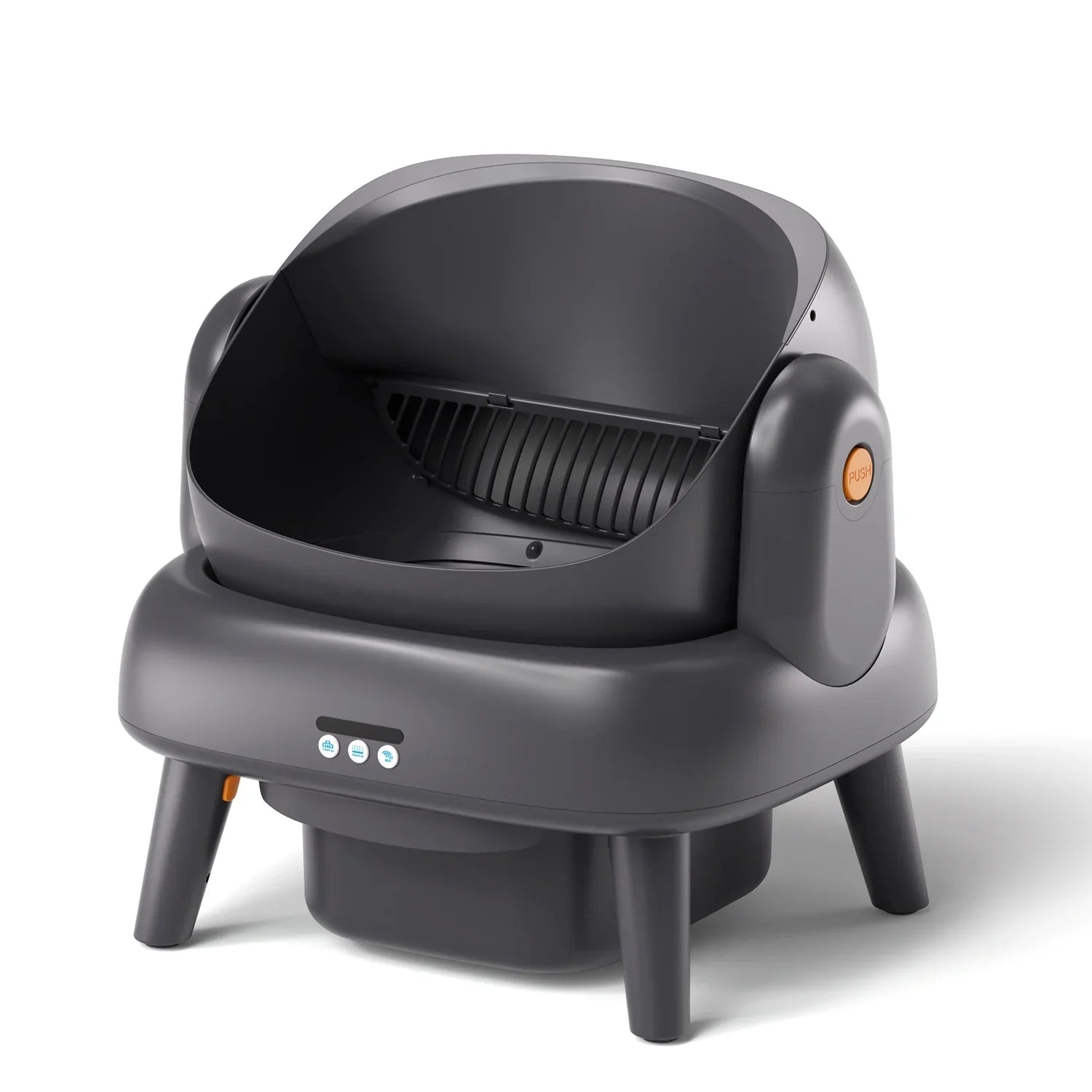 HKM-449939 Automatic Self-Cleaning Waterproof Cat Litter Box with App Control - Stainless Steel, Large Capacity, Oval Shape