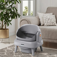 HKM-449939 Automatic Self-Cleaning Waterproof Cat Litter Box with App Control - Stainless Steel, Large Capacity, Oval Shape