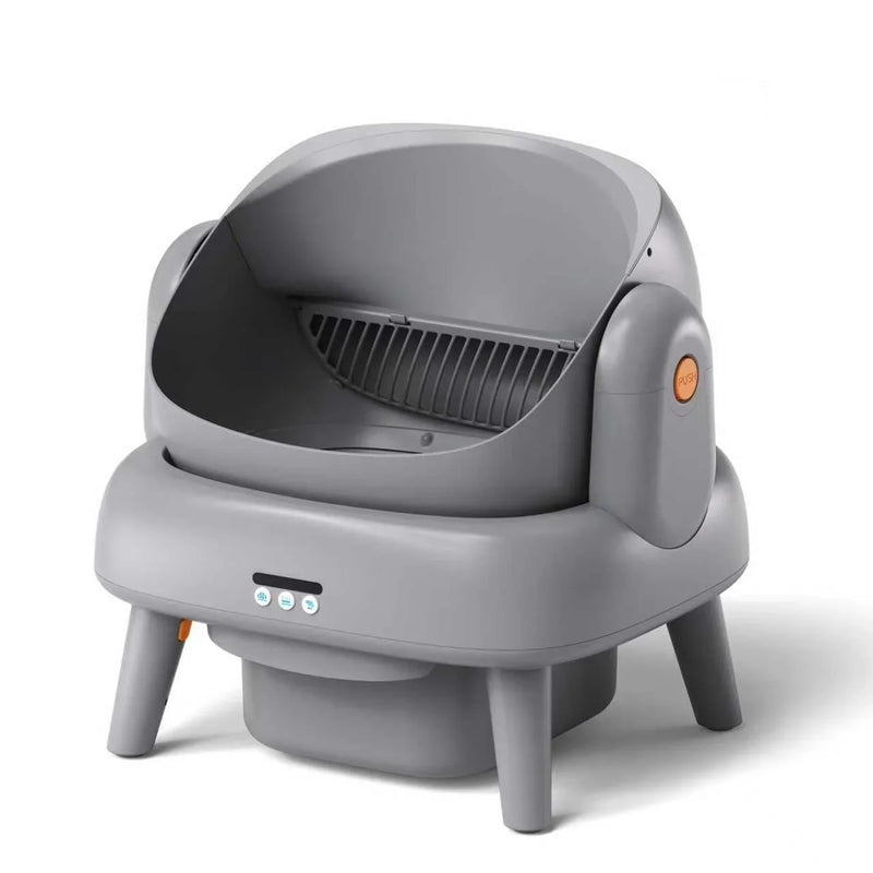 HKM-449939 Automatic Self-Cleaning Waterproof Cat Litter Box with App Control - Stainless Steel, Large Capacity, Oval Shape