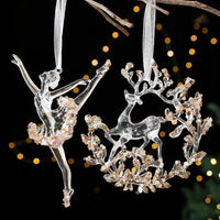 HKM-449939 Christmas Acrylic Sequined Pendants - Elk, Butterfly, Snowflake & More