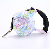 HKM-4499773 Automatic Multicolor Dog Traction Rope - 5m Adjustable Flat Belt with Cute Designs