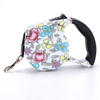 HKM-4499773 Automatic Multicolor Dog Traction Rope - 5m Adjustable Flat Belt with Cute Designs