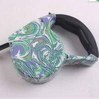 HKM-4499773 Automatic Multicolor Dog Traction Rope - 5m Adjustable Flat Belt with Cute Designs
