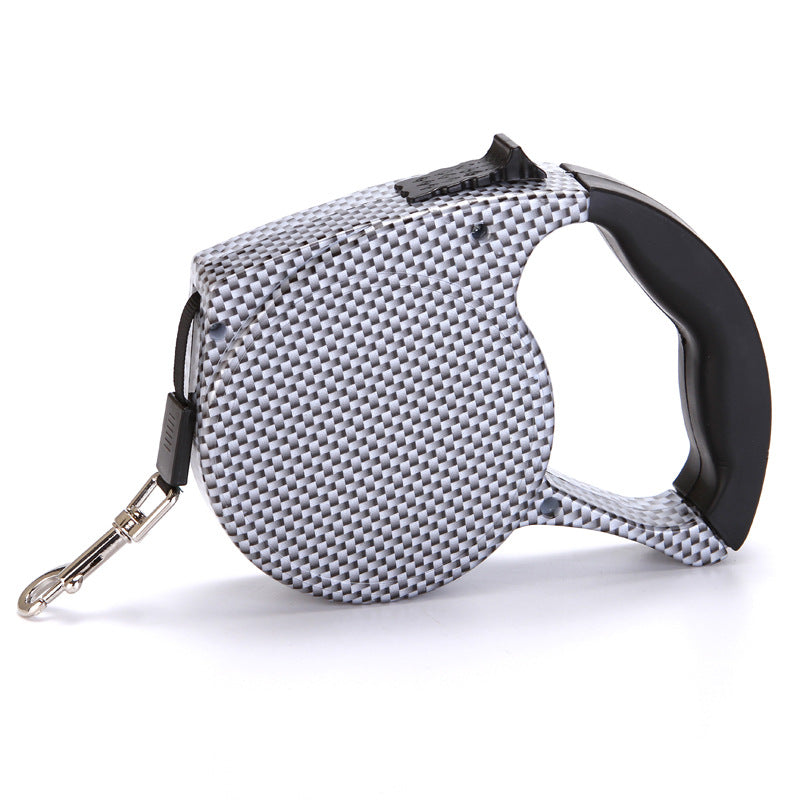 HKM-4499773 Automatic Multicolor Dog Traction Rope - 5m Adjustable Flat Belt with Cute Designs