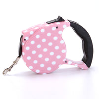 HKM-4499773 Automatic Multicolor Dog Traction Rope - 5m Adjustable Flat Belt with Cute Designs