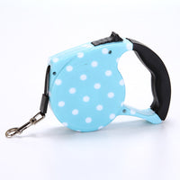 HKM-4499773 Automatic Multicolor Dog Traction Rope - 5m Adjustable Flat Belt with Cute Designs