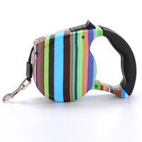 HKM-4499773 Automatic Multicolor Dog Traction Rope - 5m Adjustable Flat Belt with Cute Designs