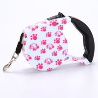 HKM-4499773 Automatic Multicolor Dog Traction Rope - 5m Adjustable Flat Belt with Cute Designs