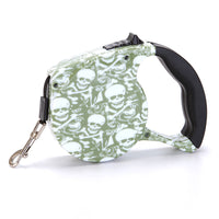 HKM-4499773 Automatic Multicolor Dog Traction Rope - 5m Adjustable Flat Belt with Cute Designs