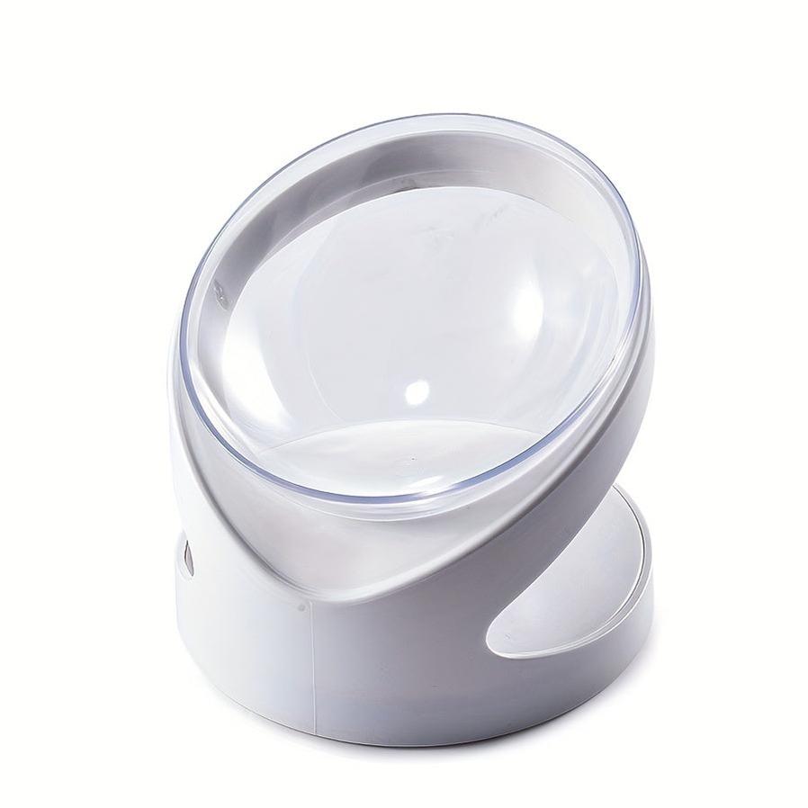 HKM-450003 Ergonomic Elevated Cat Food Bowl for Neck Support, Anti-Vomit Tilt Design, Durable Plastic, Suitable for Dry and Wet Food