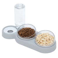 HKM-4500157 Automatic Pet Feeder with Water Fountain for Cats and Dogs - Double Food and Water Bowl with Raised Stand