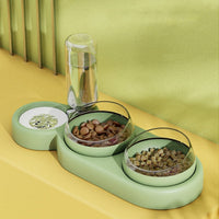 HKM-4500157 Automatic Pet Feeder with Water Fountain for Cats and Dogs - Double Food and Water Bowl with Raised Stand