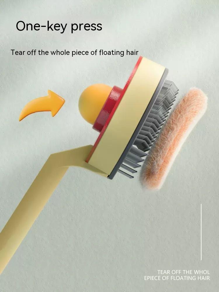 HKM-4501565 Cat Grooming Bristle Comb with Steel Needle Pairs ¨C 19*8*5cm, Plastic and Metal Construction