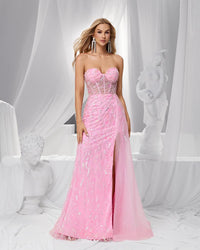 HKM-450195 Elegant Pink Evening Gown for Women - EZ25150 Design