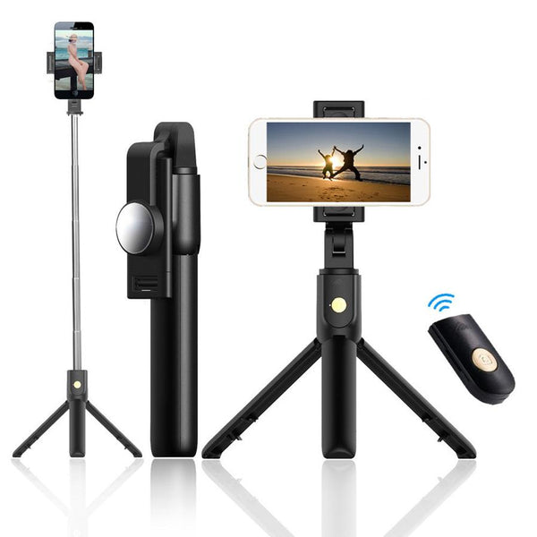 HKM-450195 Extendable Bluetooth Selfie Stick with Remote Control - Black & White Options