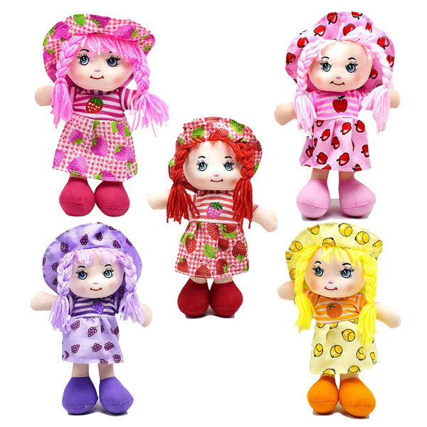 HKM-450323 Kawaii Plush Fruit Dress Rag Doll for Kids – Cute Soft Stuffed Toy for Girls' Gifts