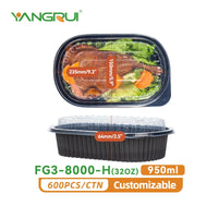 HKM-450387 Microwavable Clear Plastic Food Containers with Lids - Recycled Small Takeout Boxes