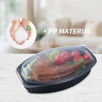 HKM-450387 Microwavable Clear Plastic Food Containers with Lids - Recycled Small Takeout Boxes