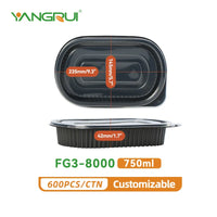 HKM-450387 Microwavable Clear Plastic Food Containers with Lids - Recycled Small Takeout Boxes