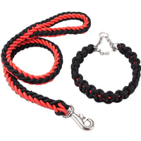 HKM-4505533 Heavy-Duty Nylon Braided Dog Collar and Leash Set for Small, Medium, and Large Dogs