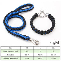 HKM-4505533 Heavy-Duty Nylon Braided Dog Collar and Leash Set for Small, Medium, and Large Dogs