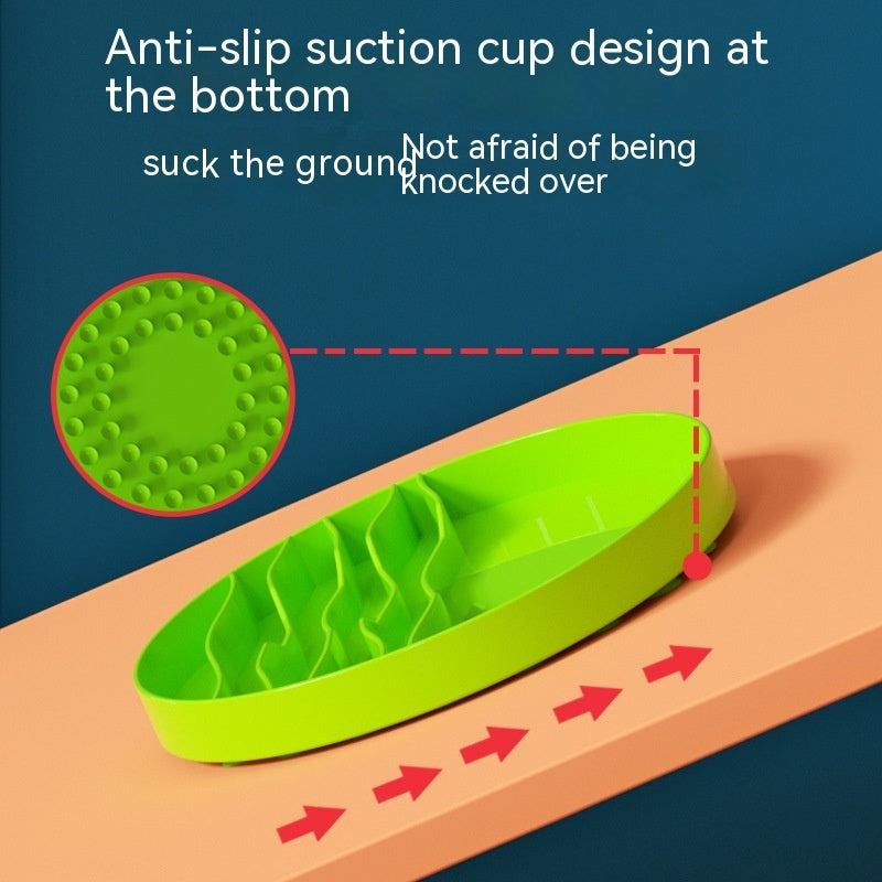 HKM-4505917 Non-Slip Silicone Lick Plate for Cats and Dogs, Dark Blue and Fruit Green, 19cm Diameter