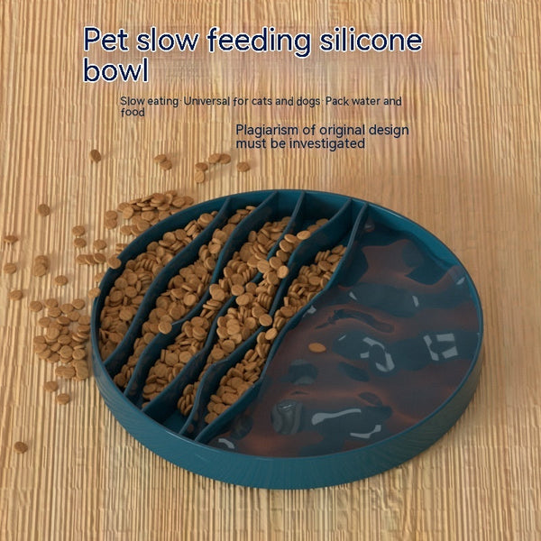 HKM-4505917 Non-Slip Silicone Lick Plate for Cats and Dogs, Dark Blue and Fruit Green, 19cm Diameter