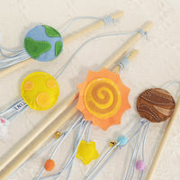 HKM-4506557 Cosmic Themed Telescopic Cat Stick Toy with Catnip and Felt Elements
