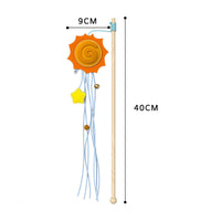HKM-4506557 Cosmic Themed Telescopic Cat Stick Toy with Catnip and Felt Elements