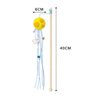 HKM-4506557 Cosmic Themed Telescopic Cat Stick Toy with Catnip and Felt Elements