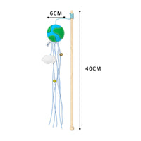 HKM-4506557 Cosmic Themed Telescopic Cat Stick Toy with Catnip and Felt Elements
