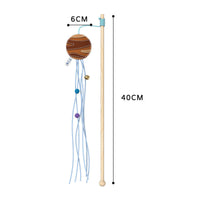 HKM-4506557 Cosmic Themed Telescopic Cat Stick Toy with Catnip and Felt Elements