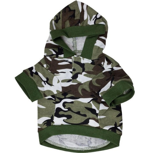 HKM-450707 Stylish Camouflage Hooded Sweater for Pets in Multiple Sizes and Colors